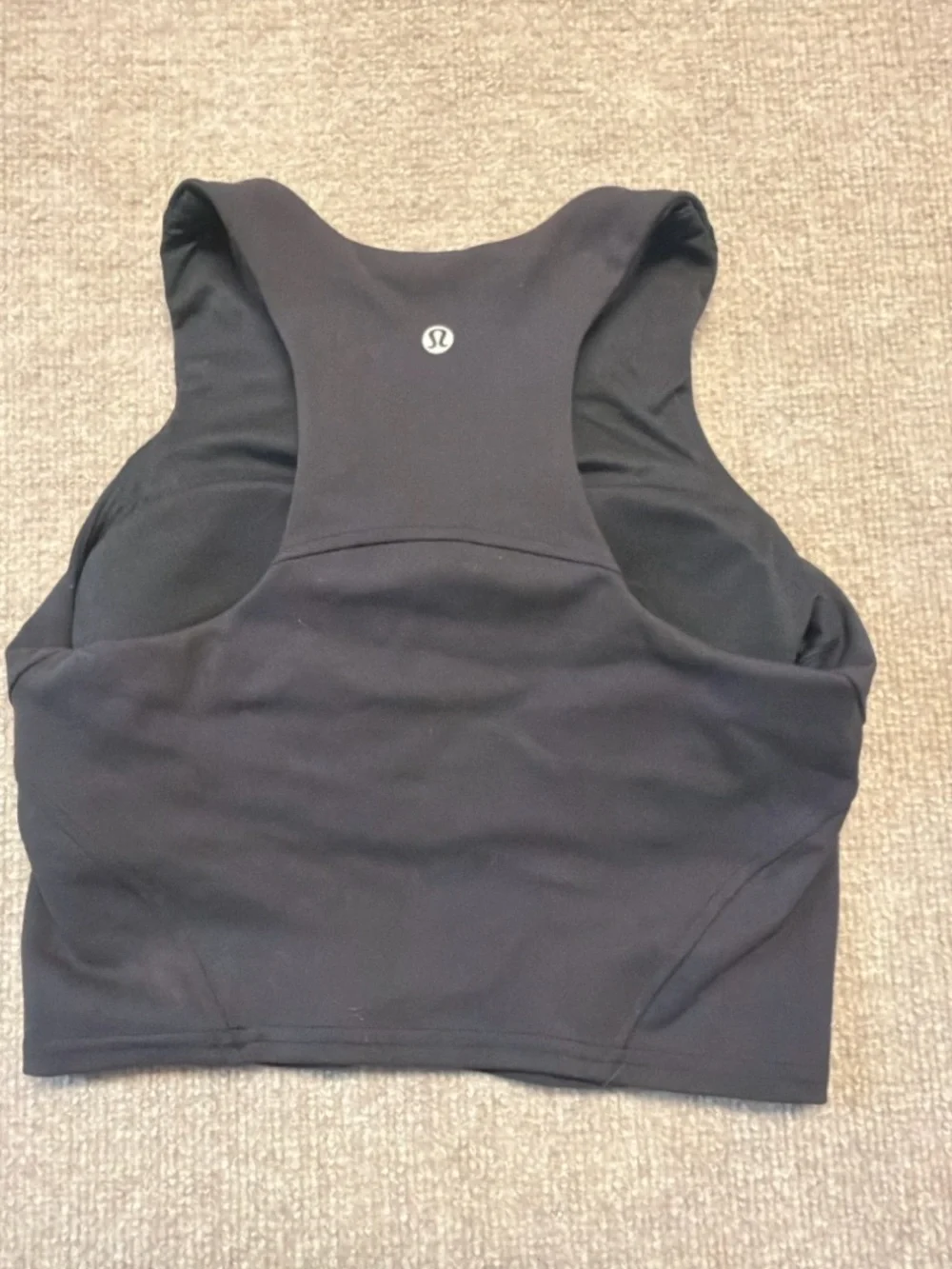 Lululemon Black High Neck Sports Bra Crop Tank Size 4 Athletic Yoga 0819
